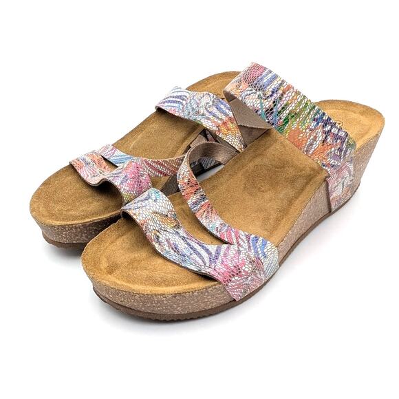 Spring Step Butterpea Wedge Slide Sandal Women's Rose Multi Size US10.5 EU41 - Picture 1 of 8